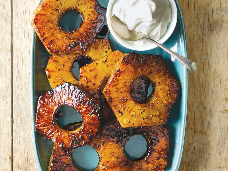 Peppered Pineapple With Mezcal Whipped Cream