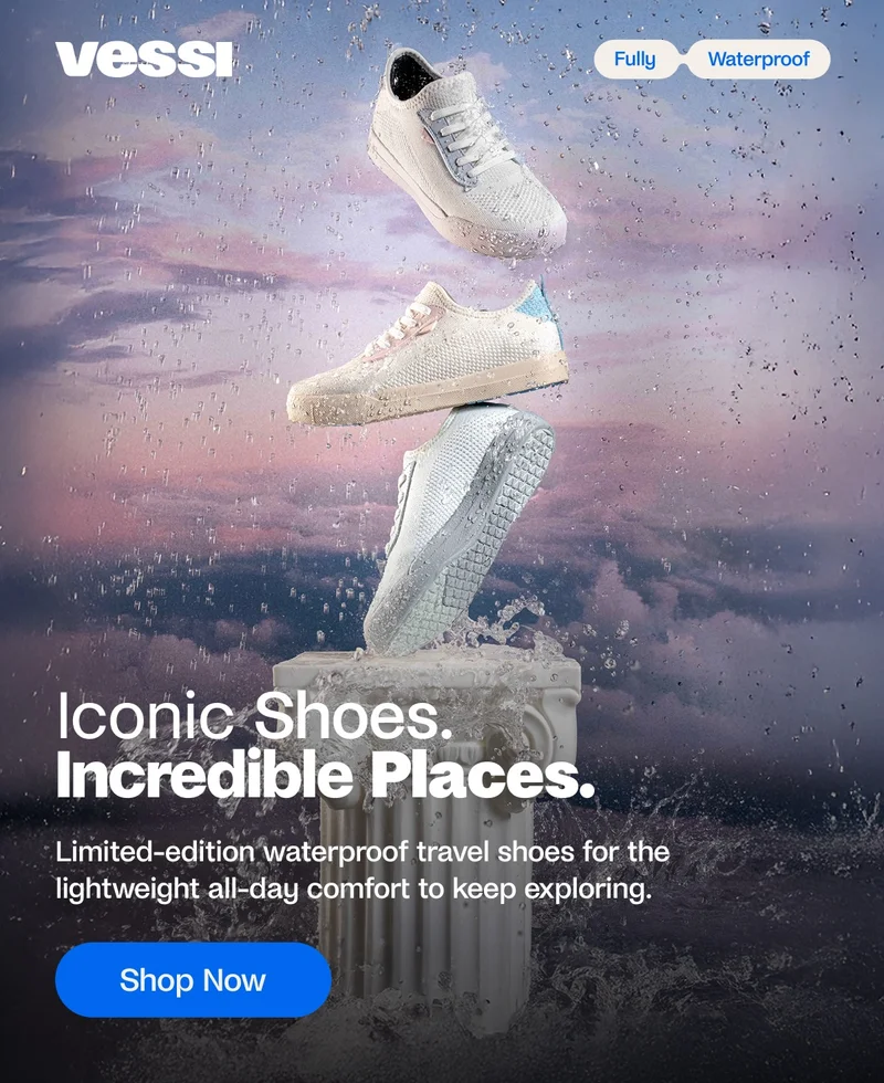 Vessi. Fully Waterproof. Iconic Shoes. Incredible Places. Limited-edition waterproof travel shoes for the lightweight all-day comfort to keep exploring. Shop Now.