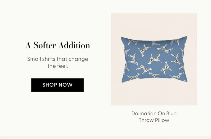 Dalmatian On Blue Throw Pillow