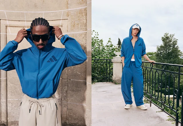 Men wearing blue ZNE sweatsuits