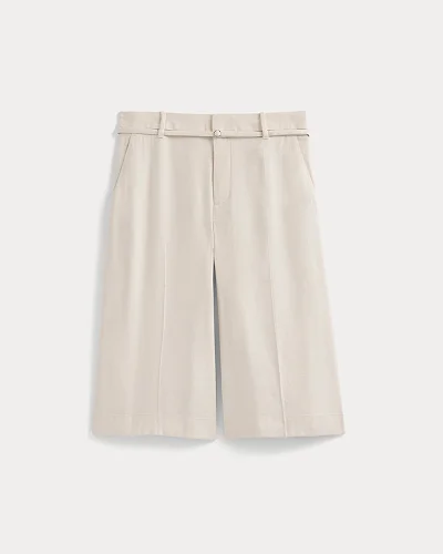 Image | Long Tailored Short in Stretch Linen | Birch
