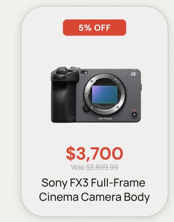 5% OFF - $2700 Sony Fx3 Full-Frame Cinema Camera Body
