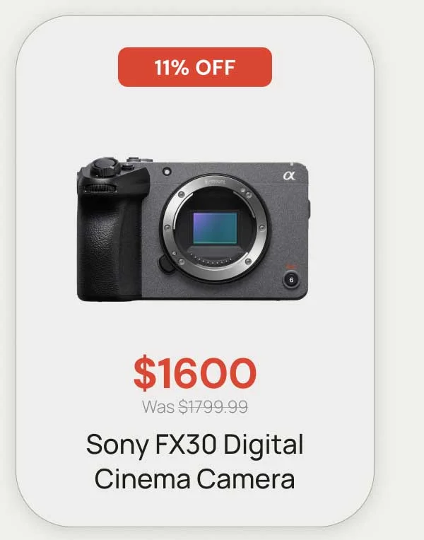 11% OFF - $1600 Sony Fx30 Digital Cinema Camera