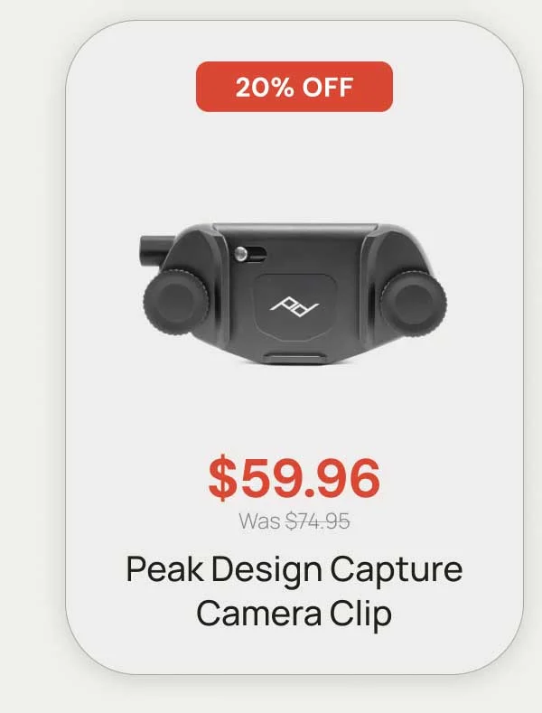 20% Off - $59.96 Peak Design Capture Camera Clip