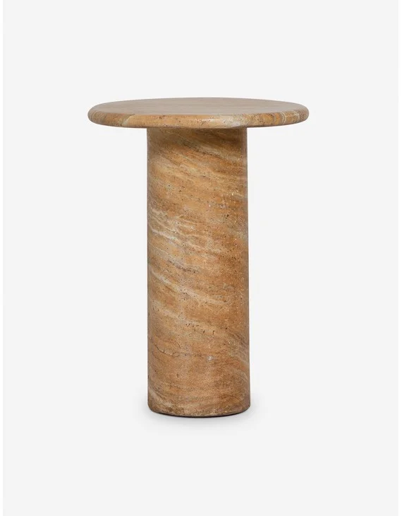 Mona Indoor/ Outdoor Drink Table-Canyon Faux Travertine
