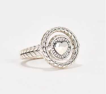 JAI Sterling Silver Symbols of Love Spinner Ring