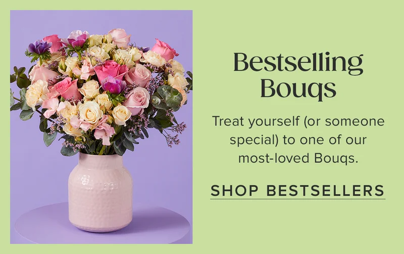 Bestselling Bouqs. Treat yourself (or someone special) to one of our most-loved Bouqs. Shop Bestsellers. Bestselling Bouqs. Treat yourself (or someone special) to one of our most-loved Bouqs. Shop Bestsellers.