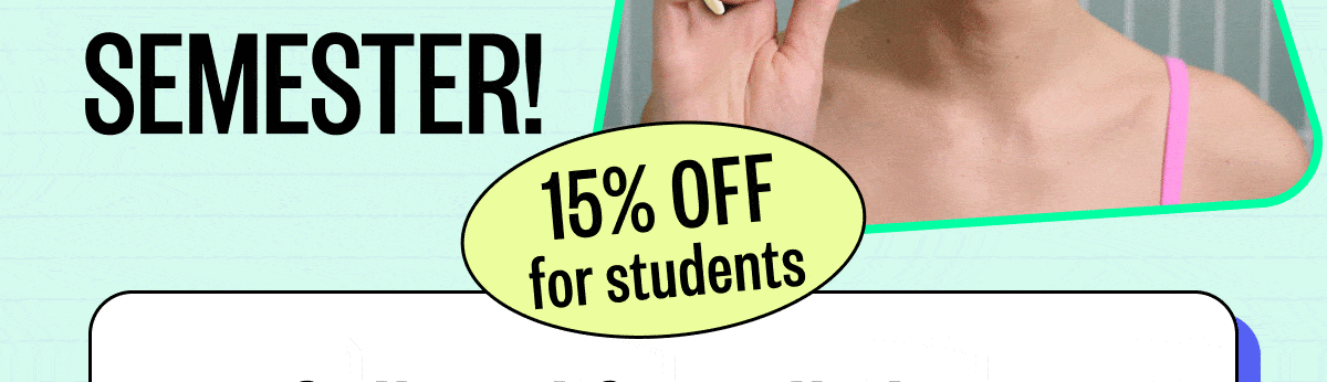 15% off for students