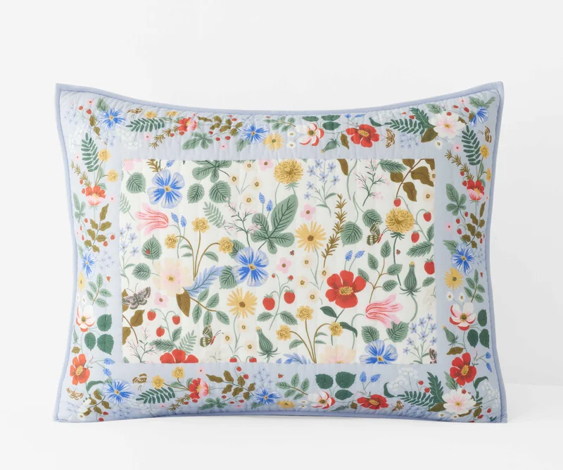 Image of Cotton Quilted Sham - Strawberry Fields