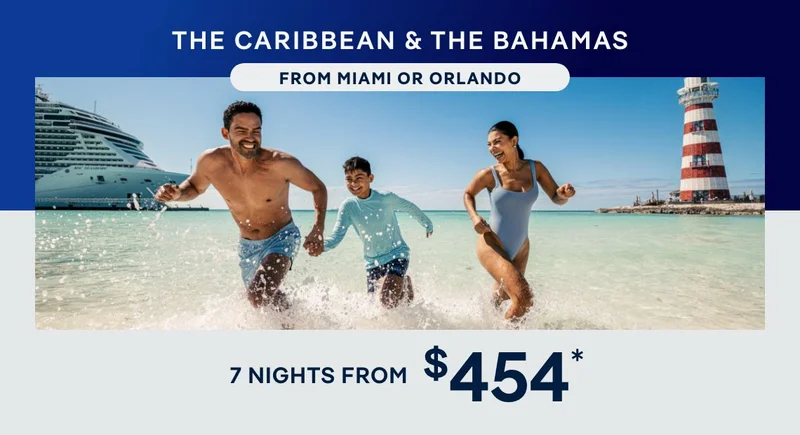 Caribbean & The Bahamas From Miami or Orlando (Port Canaveral) – 7 Nights – Click to View Cruises & Book Now Caribbean & The Bahamas From Miami or Orlando (Port Canaveral) – 7 Nights – Click to View Cruises & Book Now