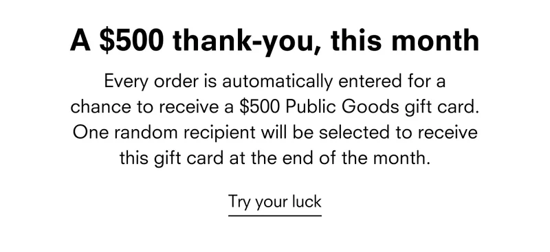A $500 thank-you, this month