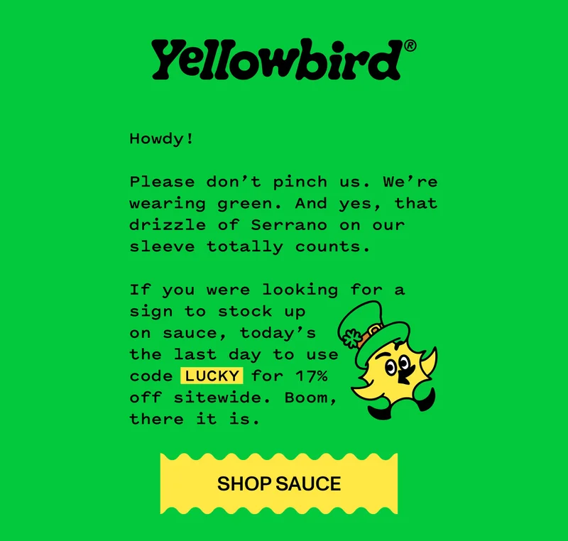 17% off your order with code LUCKY
