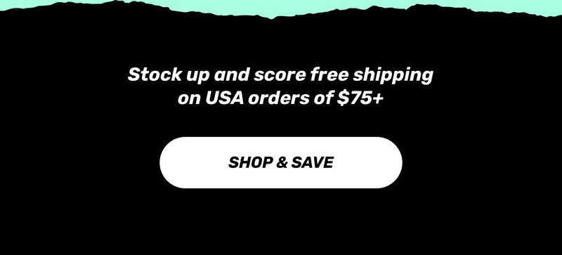 Stock up and score free shipping on USA orders of $75+ | CTA: Shop Now