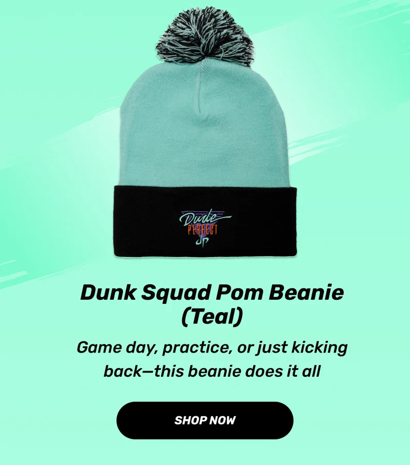 Dunk Squad Pom Beanie (Teal) | Game day, practice, or just kicking back—this beanie does it all | CTA: Shop Now