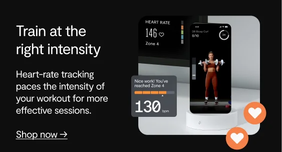 Train at the right intensity, Heart-rate tracking paces the intensity of your workout for more effective sessions. shop now