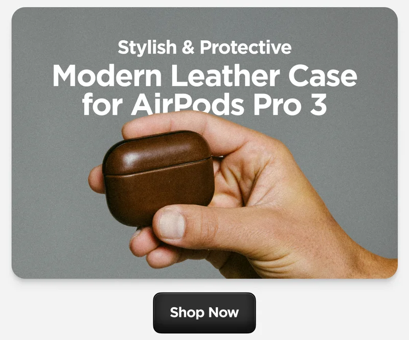 Stylish & Protective. Modern Leather Case for AirPods Pro 3. Shop Now.