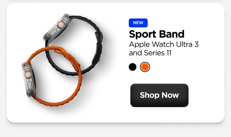 NEW. Sport Band for Apple Watch Ultra 3 and Series 11. Shop Now.