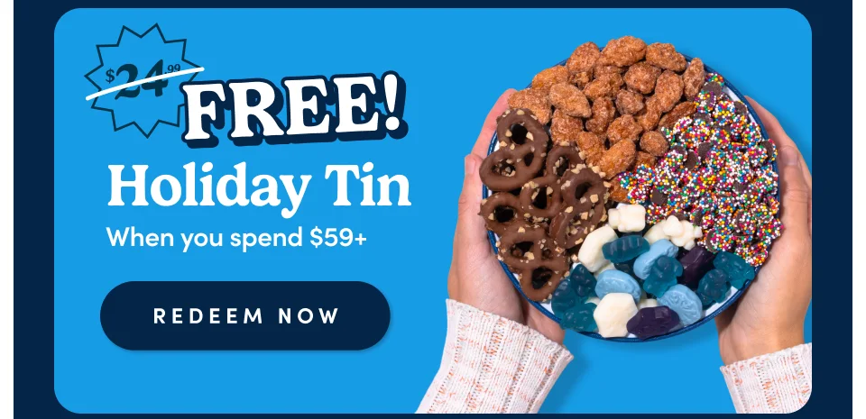FREE Holiday Tin when you spend $59+; Redeem Now