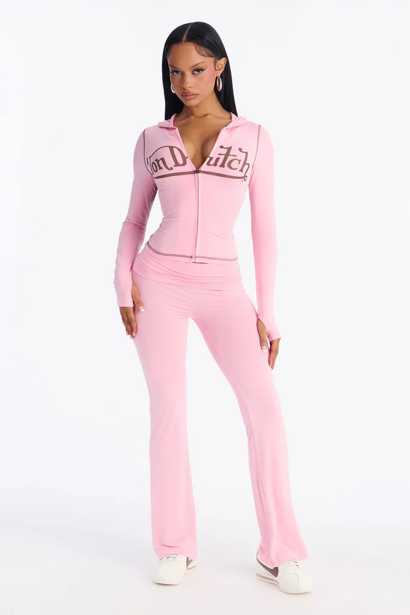Image of Von Dutch Keep It Cute Lounge Pant Set - Pink