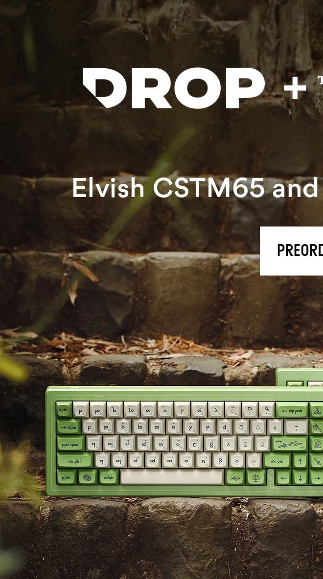 Drop + The Lord of the Rings™ Elvish CSTM65 Keyboard > Drop + The Lord of the Rings™ Elvish CSTM65 Keyboard >