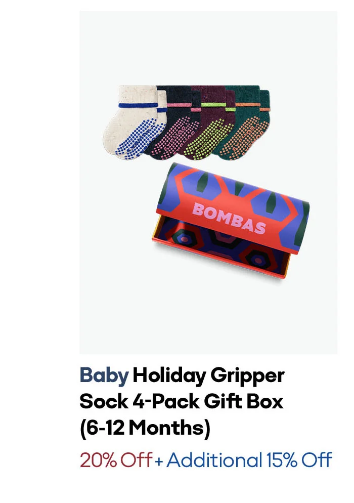 Baby Holiday Gripper Sock 4-Pack Gift Box (6-12 Months)
