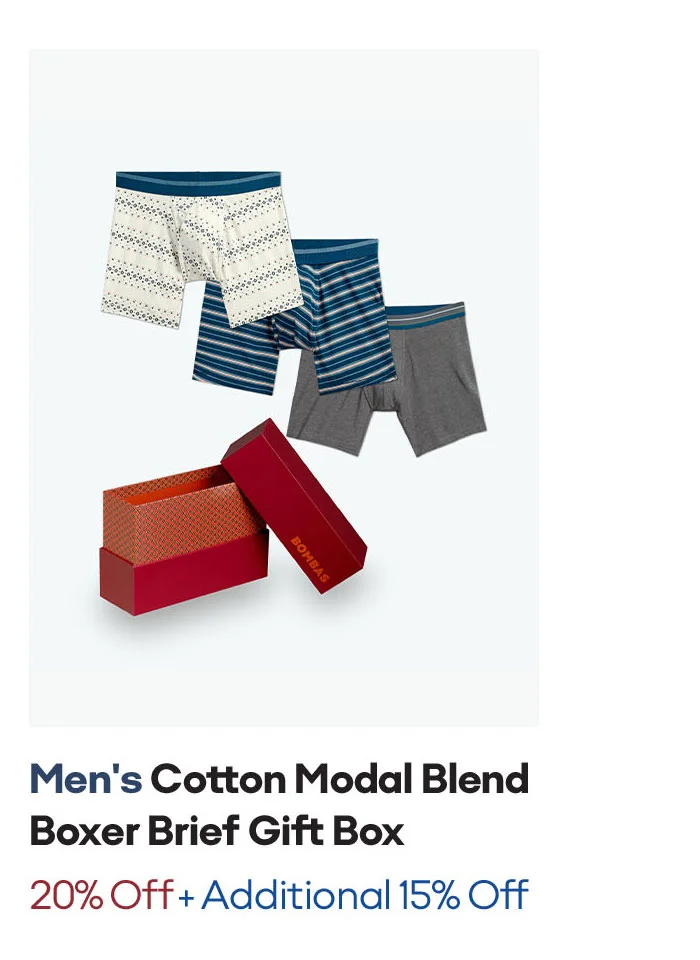 Men's Cotton Modal Blend Boxer Brief Gift Box