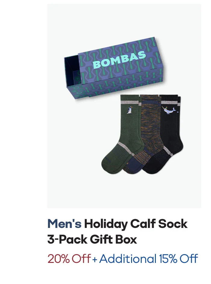 Men's Holiday Calf Sock 3-Pack Gift Box