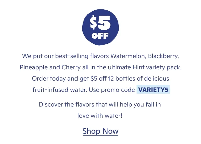 $5 off the Variety Pack using promo code VARIETY5