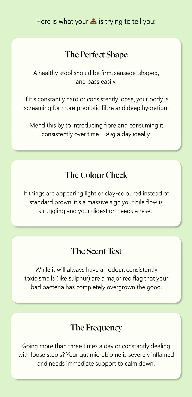Here is what your poop is trying to tell you