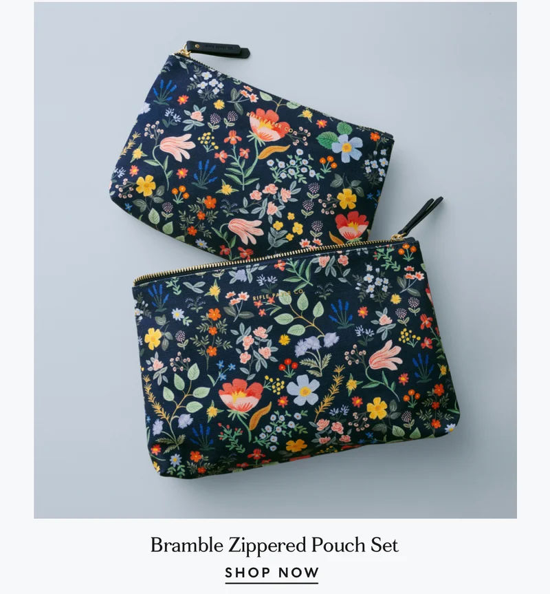 Bramble Zippered Pouch Set
