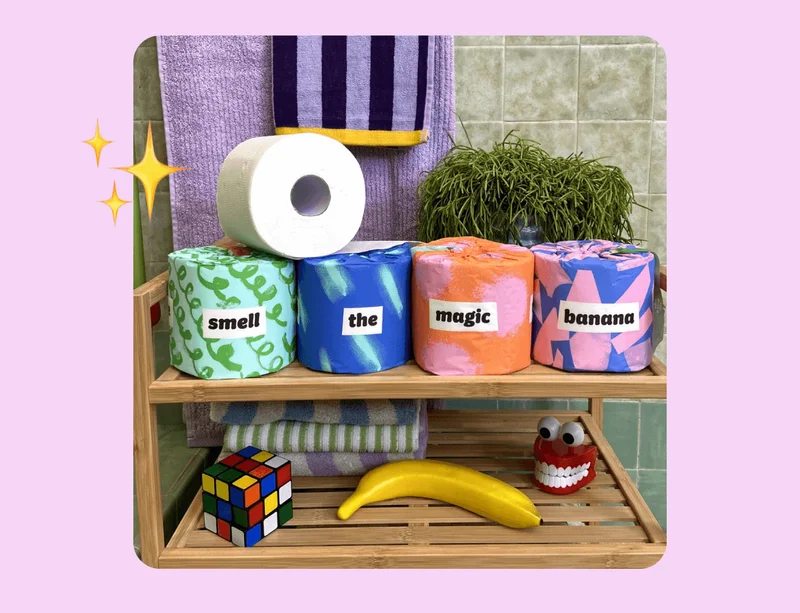 Image: Who Gives A Crap Poetry Edition TP with poetic saying: "smell the magic banana"
