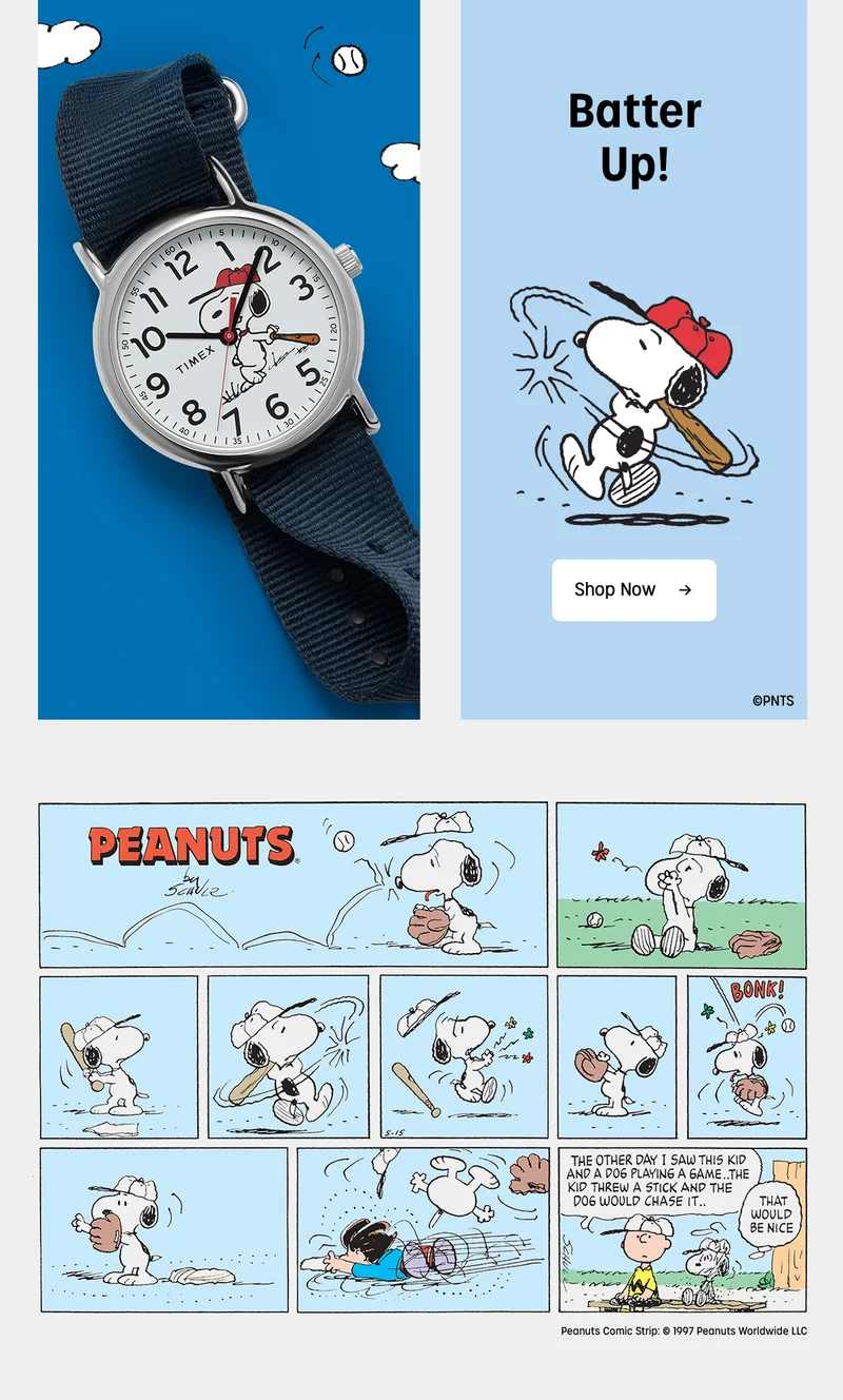 Shop Now (Peanuts Baseball) - Timex