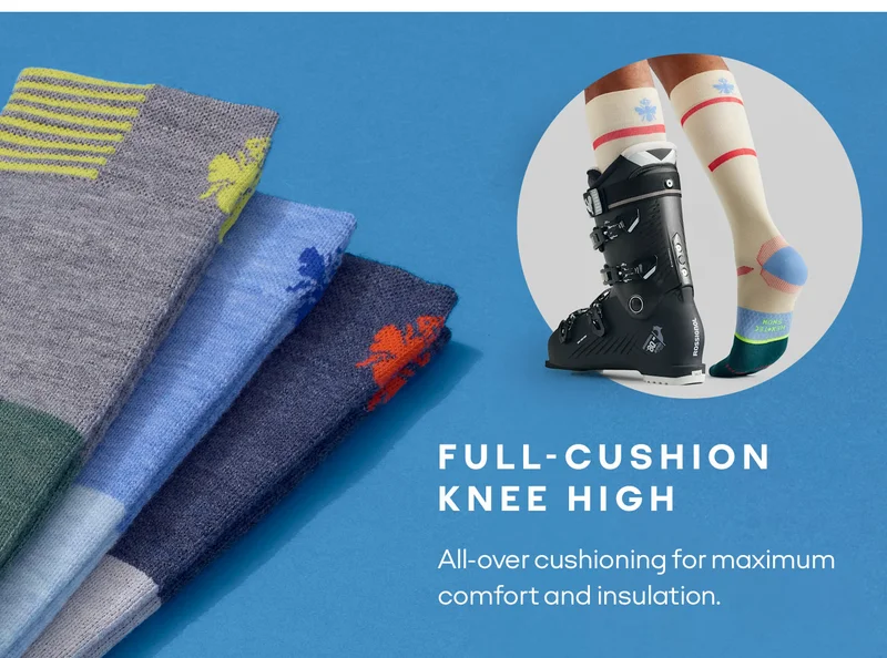 FULL-CUSHION KNEE HIGH. All-over cushioning for maximum comfort and insulation.