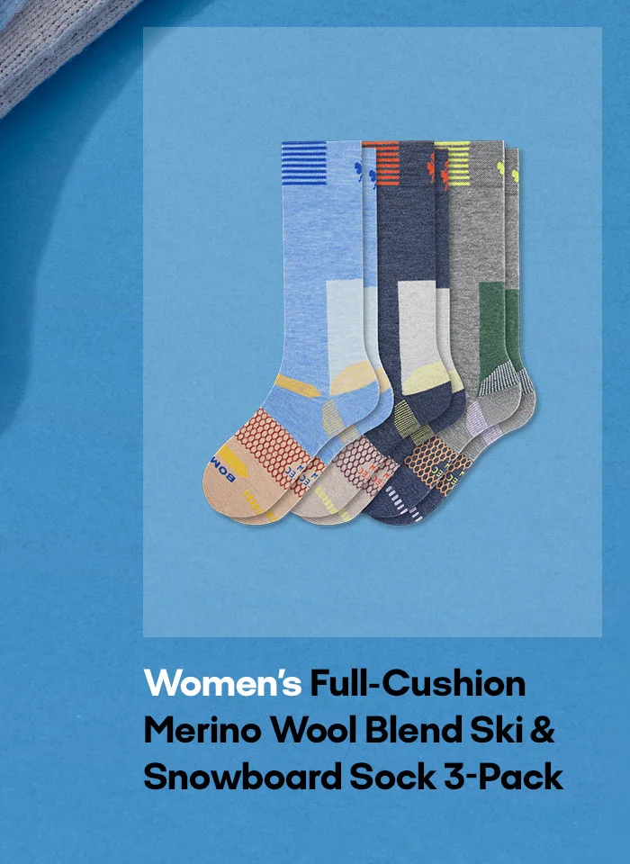 Women's Full-Cushion Merino Wool Blend Ski & Snowboard Sock 3-Pack