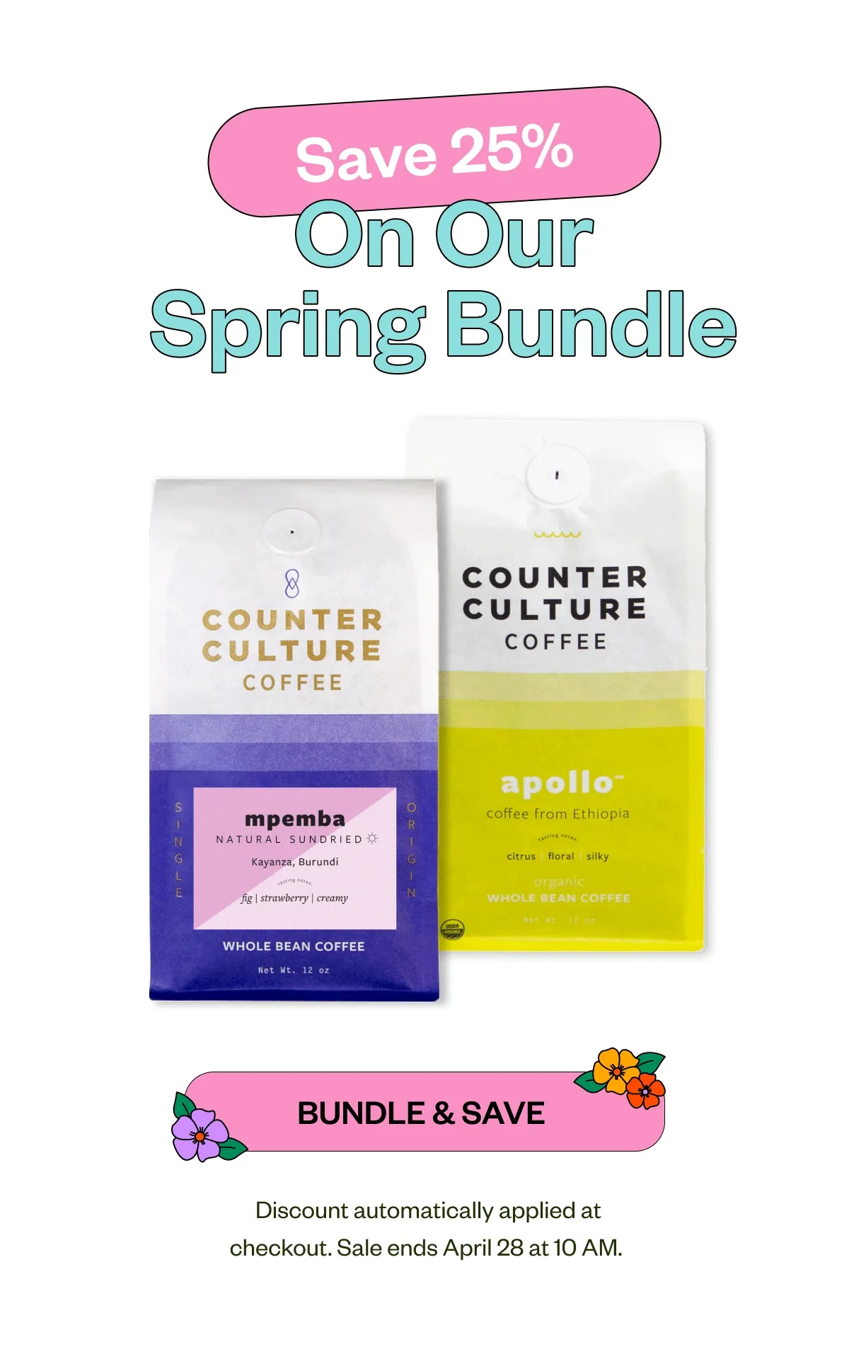 Save 25% on our Spring Bundle Bundle and Save Discount automatically