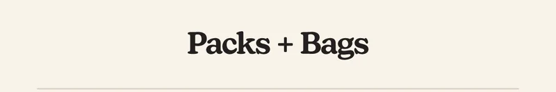 Shop Packs & Bags