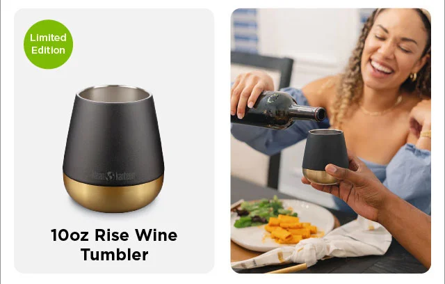 10oz Rise Wine Tumbler - Black & Gold