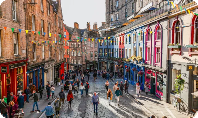 Cobbled street in Edinburgh