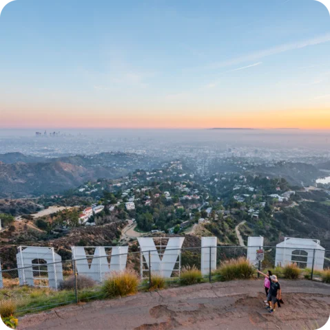 Los Angeles from behind the Hollywood sign