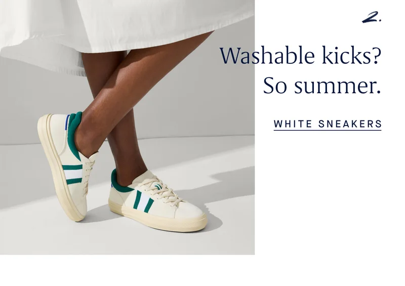 2. Washable kicks? So summer. WHITE SNEAKERS