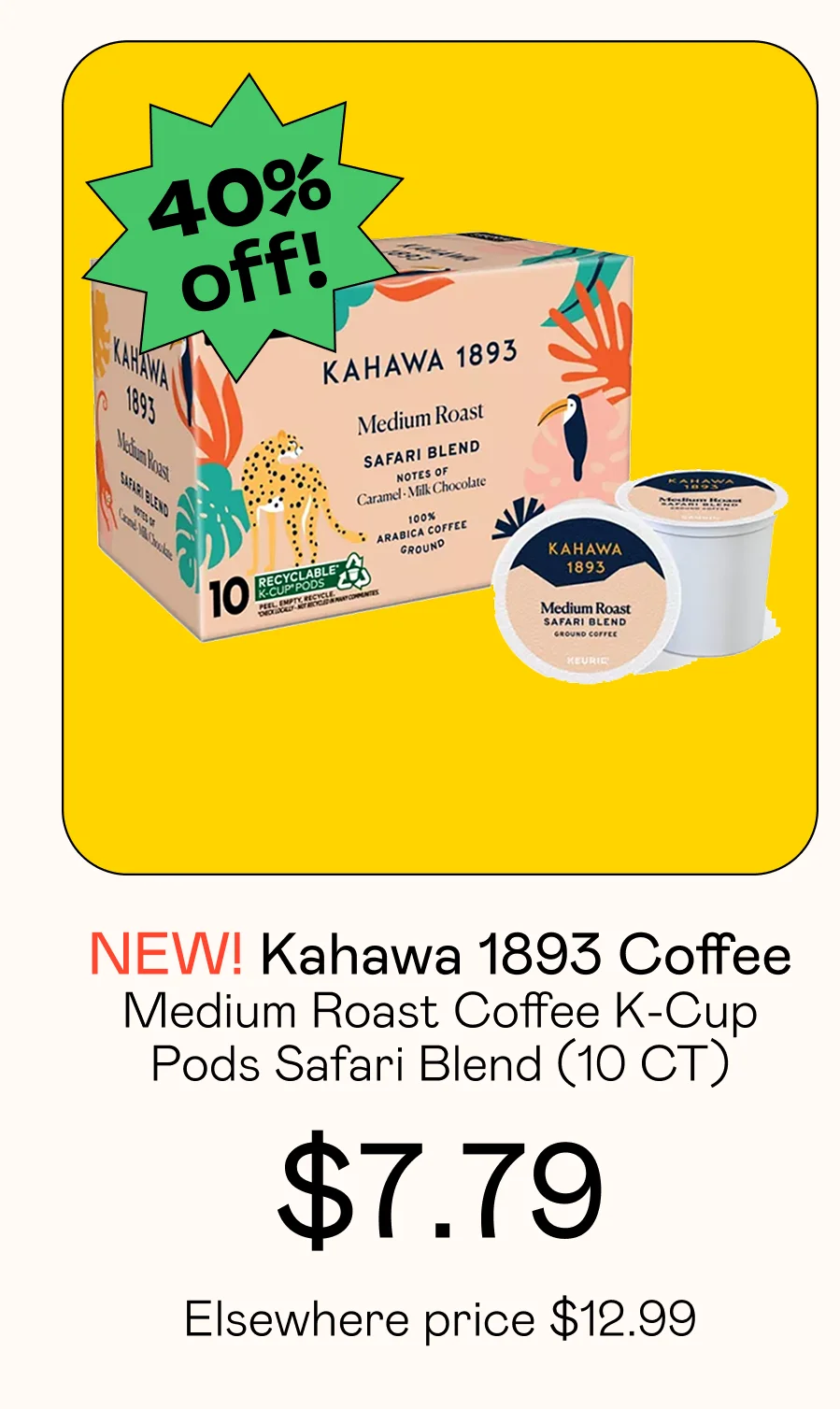 Medium Roast Coffee K-Cup Pods Safari Blend (10 CT)