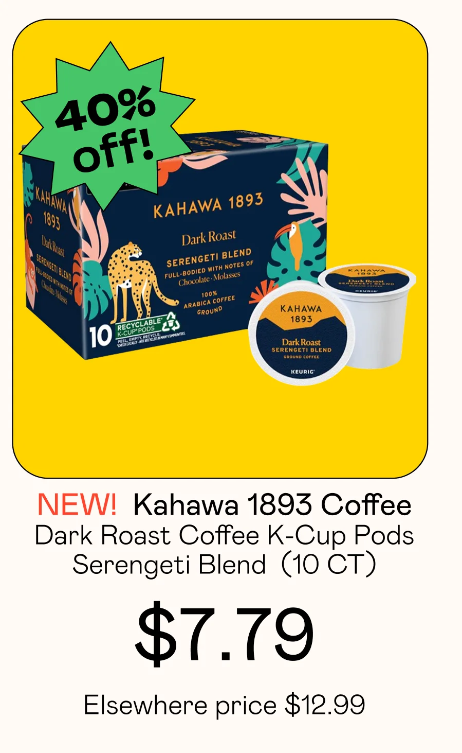 Dark Roast Coffee K-Cup Pods Serengeti Blend  (10 CT)