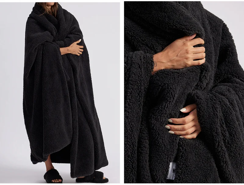 Faux Fur Throw Blanket - Charcoal