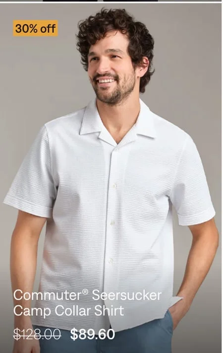 Commuter® Seersucker Camp Collar Shirt