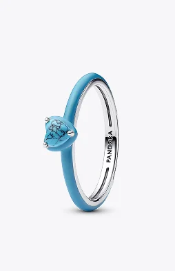 Turquoise-Coloured Heart Stone Ring