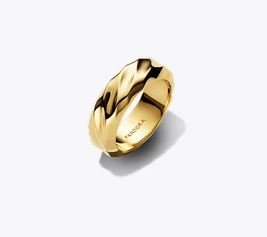 Rippled Wide Band Ring