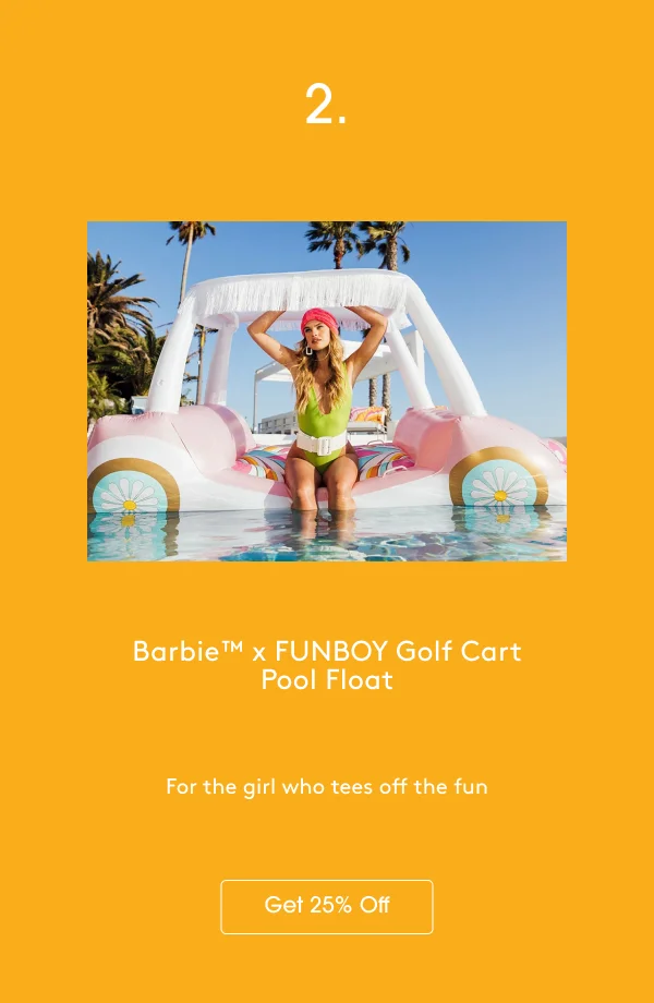 2. Barbie™ x FUNBOY Golf Cart Pool Float - Shop Now and Get 25% Off