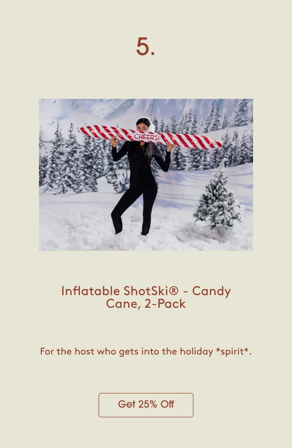 5. Inflatable ShotSki® - Candy Cane - 2 Pack - Shop Now and Get 25% Off