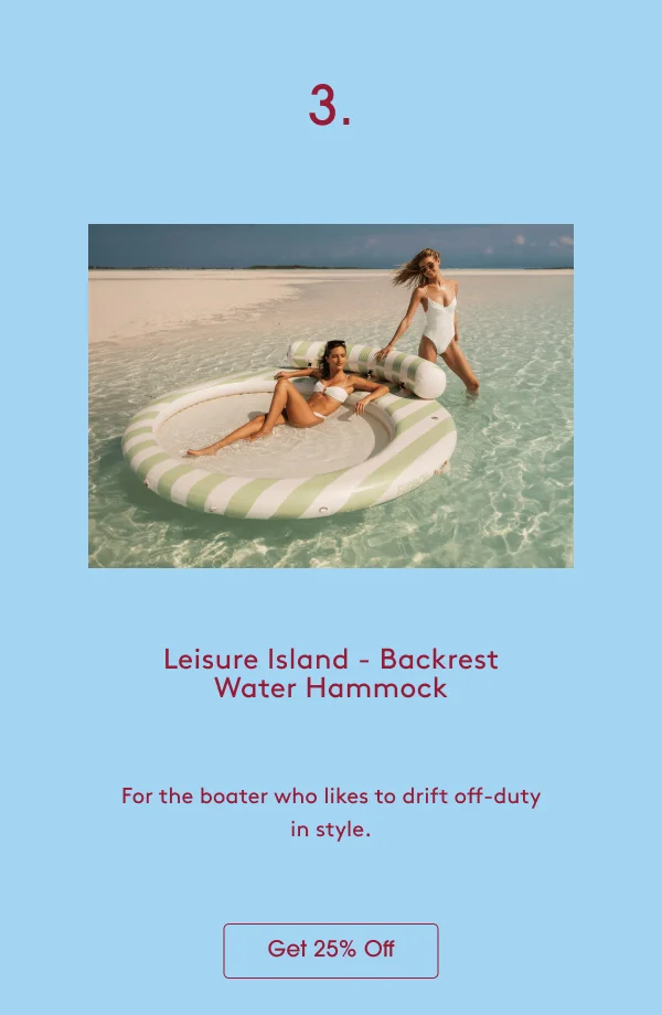 3. Leisure Island Backrest Water Hammock - Shop Now and Get 25% Off