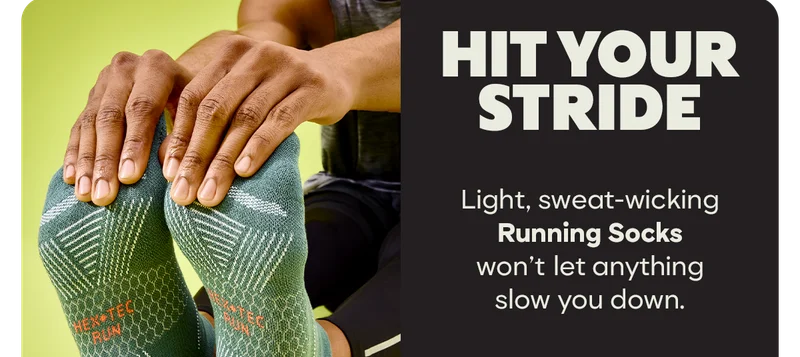HIT YOUR STRIDE | Light, sweat-wicking Running Socks won't let anything slow you down.